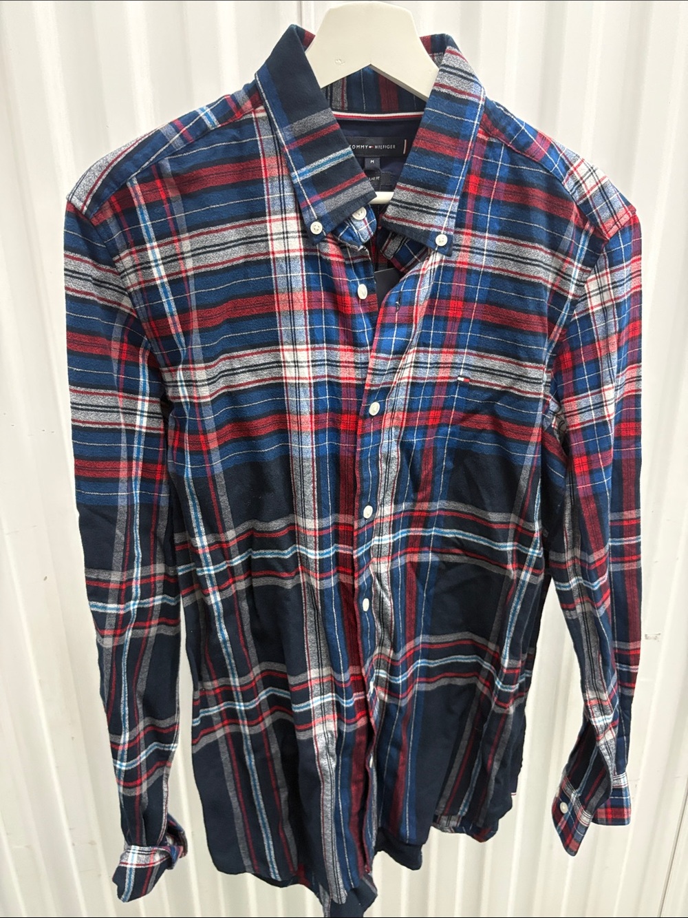 Tommy Hilfiger Navy, Red & White Plaid Button-Down Shirt
